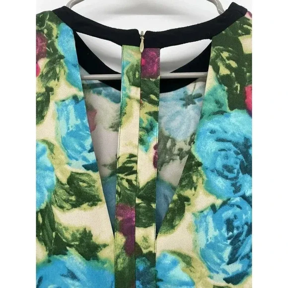Sandro Floral Abstract Mini Shift Dress Size EU 2 US 4-6 Cut out Back zip - Picture 16 of 16